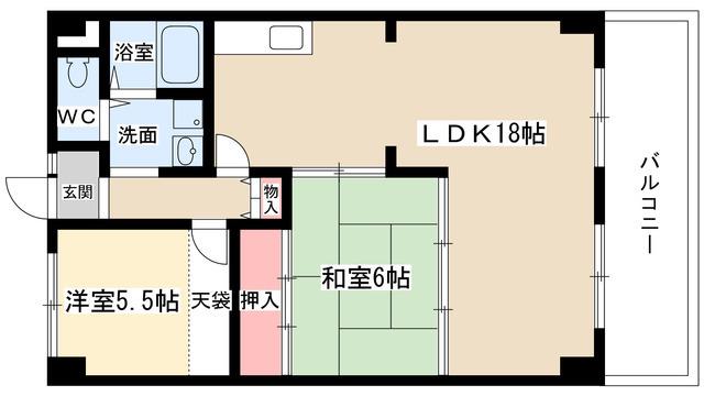 エステート高針台(3LDK/2階)の間取り写真