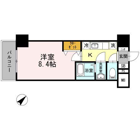 JP NOIE 早稲田(1K/3階)の間取り写真