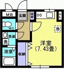 SIEG(ワンルーム/3階)の間取り写真