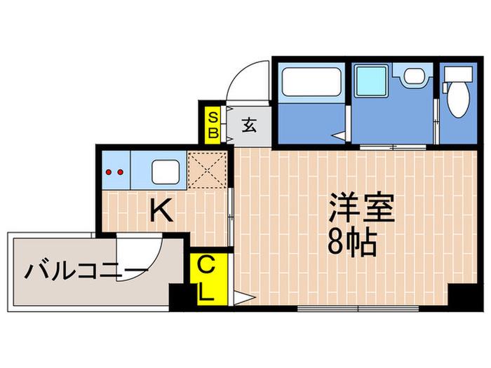 コウリュウマンション(1K/9階)の間取り写真