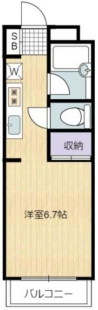 KSキャトルセゾンII(1K/1階)の間取り写真