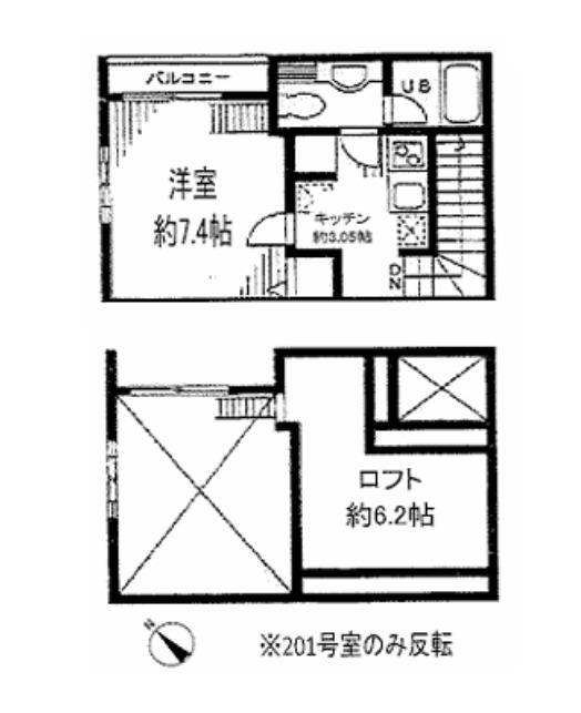 GRAND BRILLER(1K/2階)の間取り写真