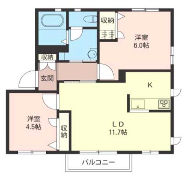 SHAMAISON ファミーユイースト(2LDK/1階)の間取り写真
