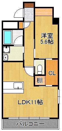 オリオン医生ケ丘(1LDK/9階)の間取り写真