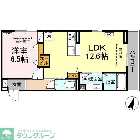 ザフィーア相南(1LDK/3階)の間取り写真