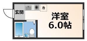 カーサコモダ(ワンルーム/1階)の間取り写真