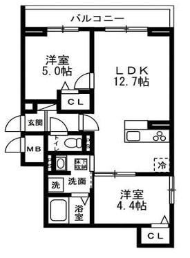 NOBLE VILLA TOZUKA(2LDK/2階)の間取り写真
