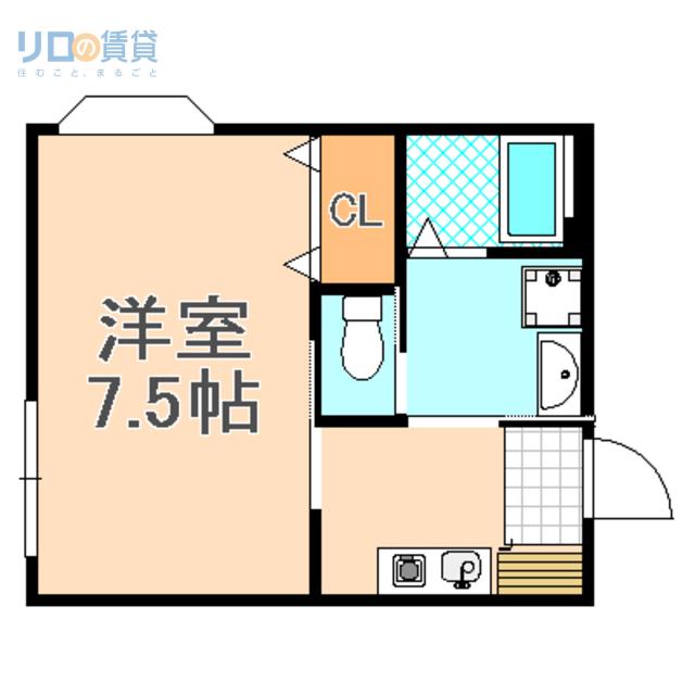 笠井ビル(ワンルーム/2階)の間取り写真