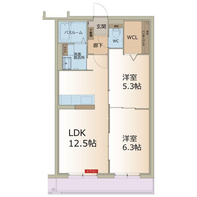 MARK&TWO(2LDK/1階)の間取り写真