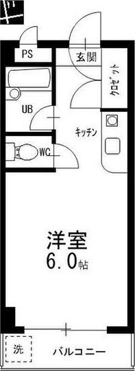 マキノビル(ワンルーム/3階)の間取り写真