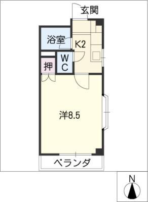 MITOKU39赤池(1K/2階)の間取り写真