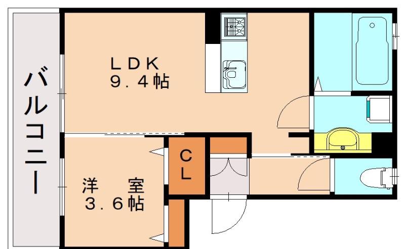 レスポアール(1LDK/3階)の間取り写真