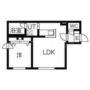ティファーレ白石(1LDK/4階)の間取り写真