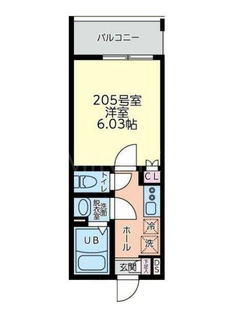 フルセイル中山II(1K/2階)の間取り写真