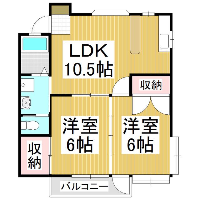 メゾンド・カトル(2LDK/1階)の間取り写真