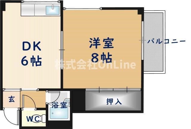 UTチェリーマンション(1DK/1階)の間取り写真