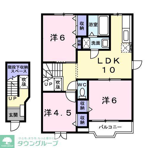 クーバーインウエストC(3LDK/2階)の間取り写真