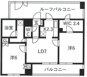 プラムイレブン(2LDK/3階)の間取り写真