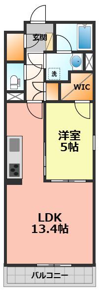 グラーツ F(1LDK/2階)の間取り写真