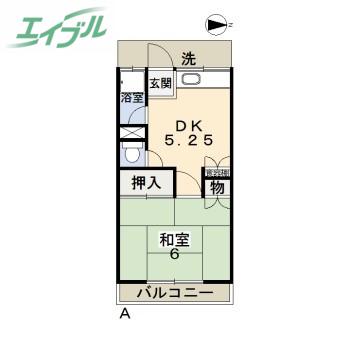 コーポチェリー(1DK/1階)の間取り写真