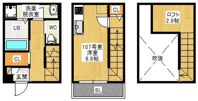 DUPLEST江波本町(ワンルーム/1階)の間取り写真