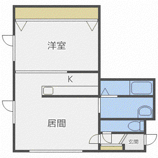 プリマヴェーラB(1LDK/1階)の間取り写真