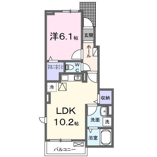 横須賀デントK(1LDK/1階)の間取り写真