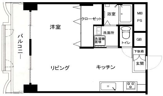 コープ野村梅田A棟(1LDK/10階)の間取り写真