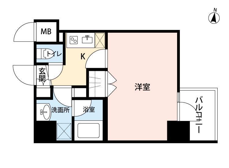 アビタ住吉(1K/8階)の間取り写真