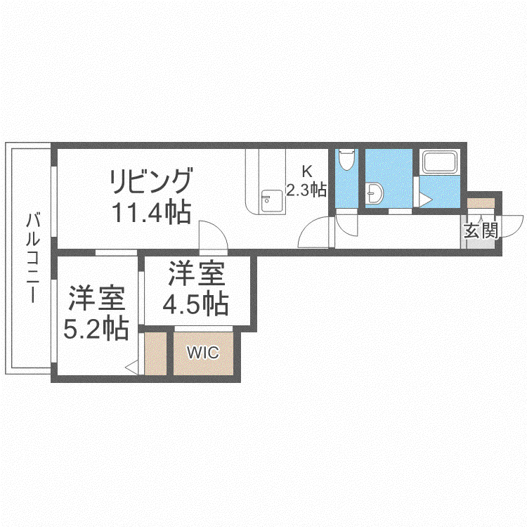 AKR北円山(2LDK/4階)の間取り写真