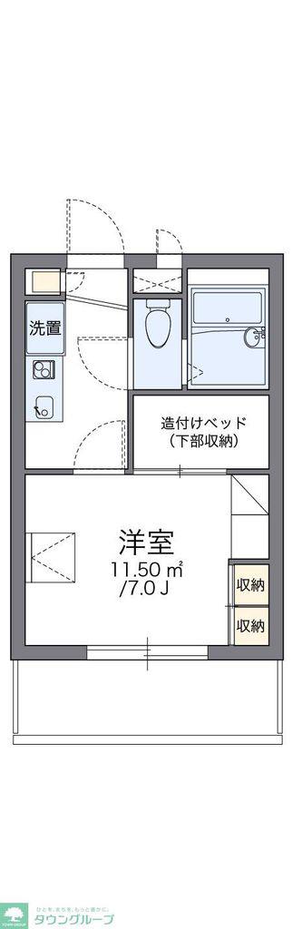 レオパレスリモーネII(1K/1階)の間取り写真