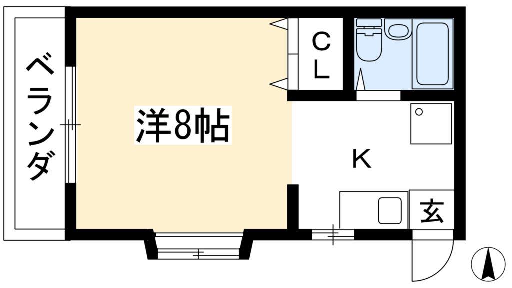 アストロプラザIII(1K/2階)の間取り写真