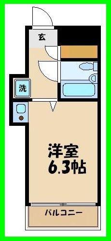 ジョイフル祖師谷(ワンルーム/2階)の間取り写真