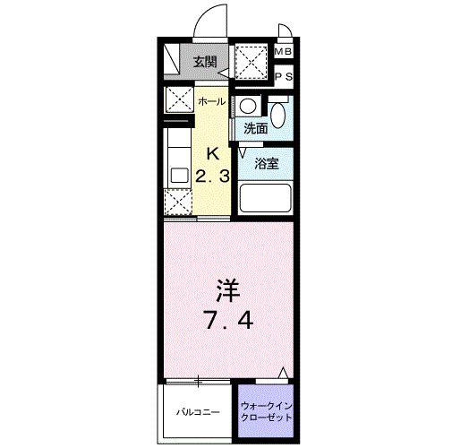 フォレストリバーII(1K/3階)の間取り写真