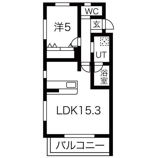 高崎栄町スターレジデンス(1LDK/3階)の間取り写真