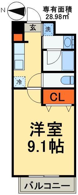 アラモード パレス(1K/2階)の間取り写真