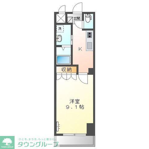 SKY-MANSION(1K/4階)の間取り写真