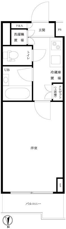 ルーブル西早稲田弐番館(1K/6階)の間取り写真