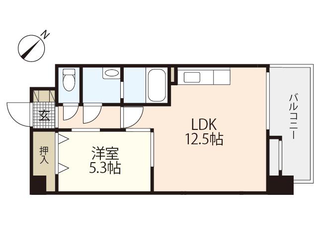 第3中田ビル(1LDK/1階)の間取り写真