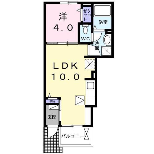 カメリア上北沢(1LDK/1階)の間取り写真