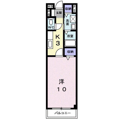 プロムナードセリカ(1K/1階)の間取り写真