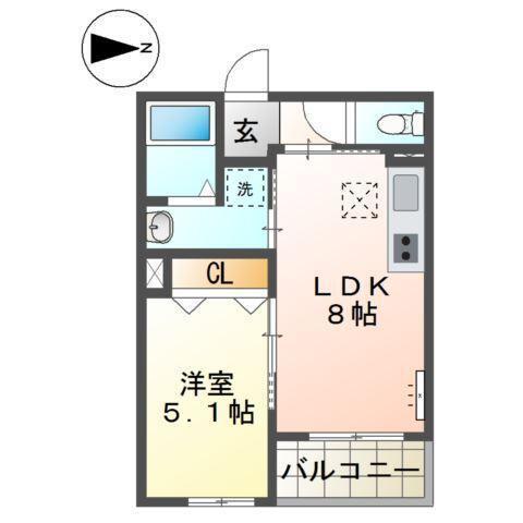 アウローラ本郷町(1LDK/2階)の間取り写真