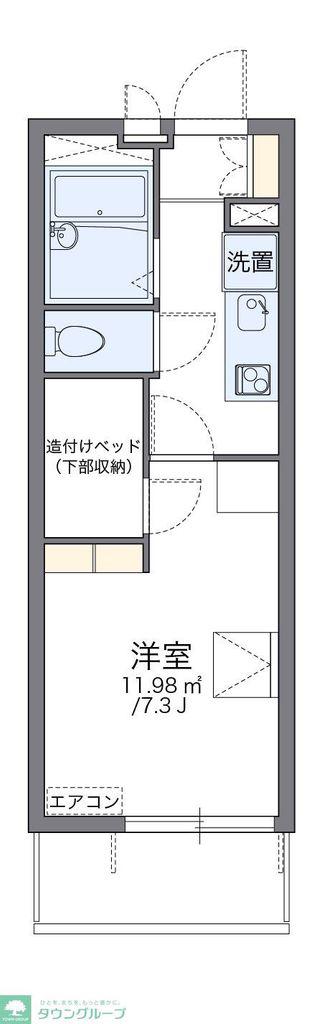 レオパレスレインボーII(1K/2階)の間取り写真