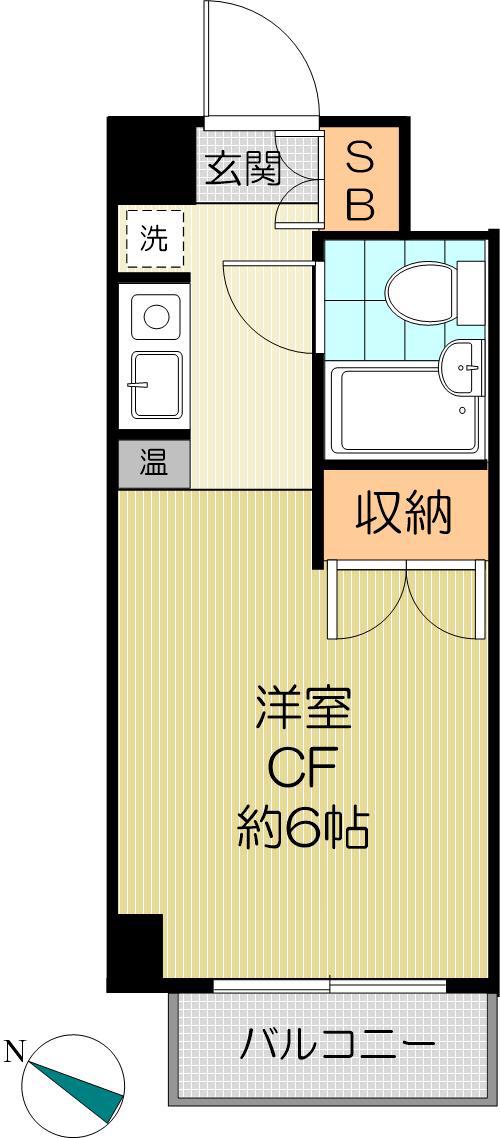 西早稲田M.O.ハウス(ワンルーム/2階)の間取り写真