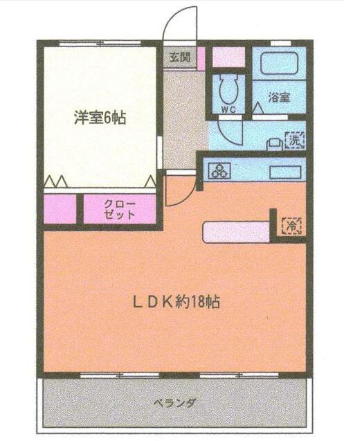 海老名プラーザ(1LDK/3階)の間取り写真