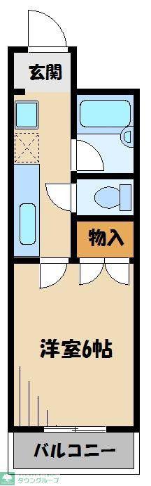 シャルマン草加(1K/1階)の間取り写真