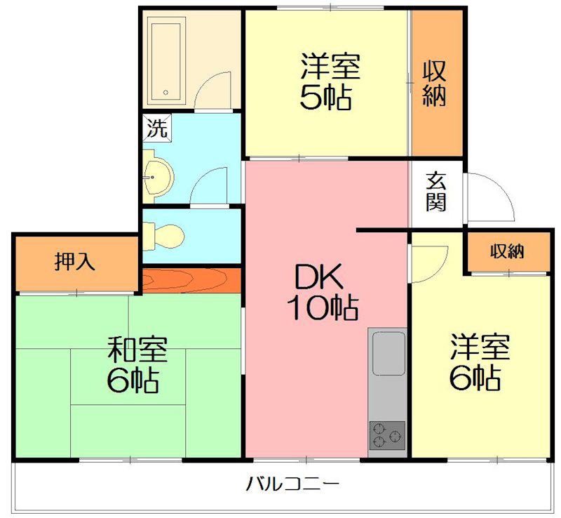 ロイヤルサイト(3LDK/3階)の間取り写真