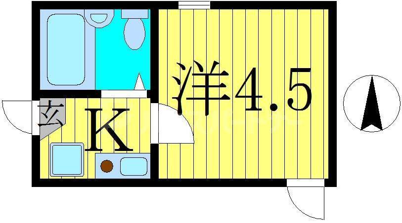 エスポワール亀有(1K/2階)の間取り写真
