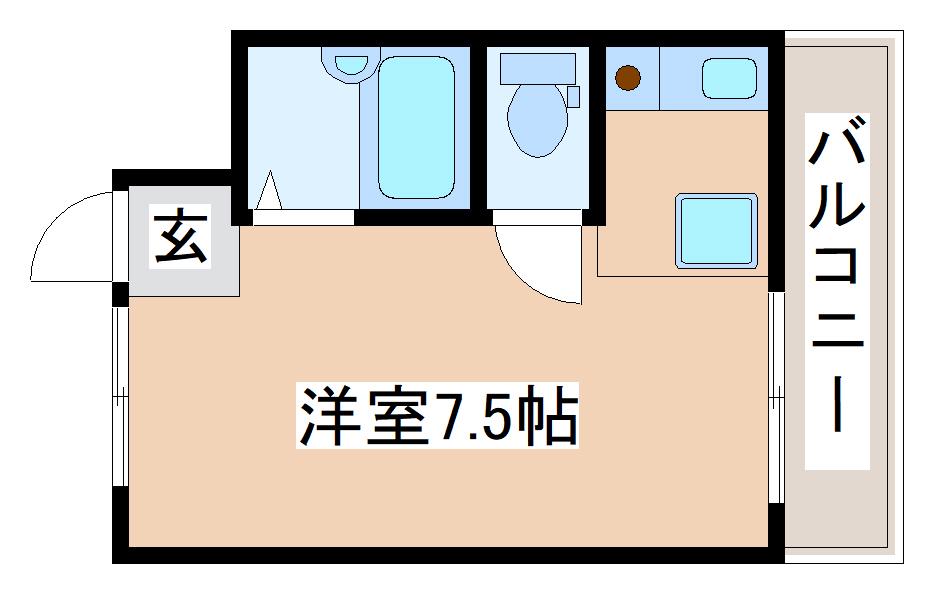 ベル東須磨(ワンルーム/2階)の間取り写真