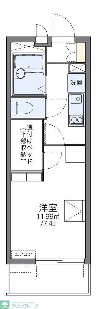 レオパレス荒子川公園(1K/1階)の間取り写真
